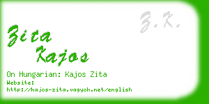 zita kajos business card